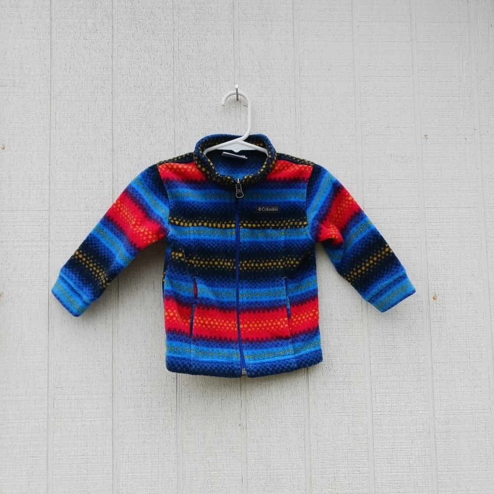 Columbia Toddler Castle Dale Printed Full Zip Fleece Jacket Sz 12-18 Months